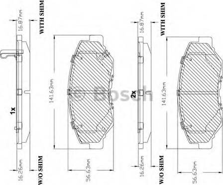 BOSCH F 03B 150 103 - Тормозные колодки, дисковые, комплект www.autospares.lv