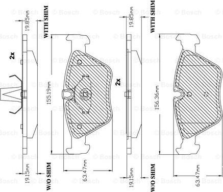 BOSCH F 03B 150 112 - Bremžu uzliku kompl., Disku bremzes autospares.lv