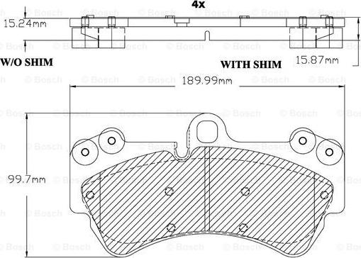 BOSCH F 03B 150 130 - Bremžu uzliku kompl., Disku bremzes www.autospares.lv