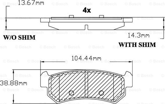 BOSCH F 03B 150 138 - Bremžu uzliku kompl., Disku bremzes www.autospares.lv