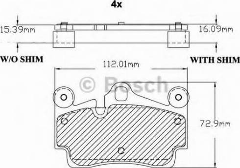 BOSCH F 03B 150 124 - Тормозные колодки, дисковые, комплект www.autospares.lv