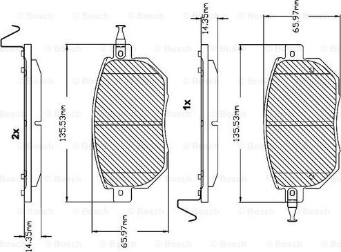 BOSCH F 03B 150 121 - Bremžu uzliku kompl., Disku bremzes www.autospares.lv