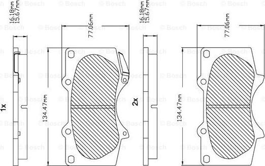 BOSCH F 03B 150 123 - Bremžu uzliku kompl., Disku bremzes autospares.lv