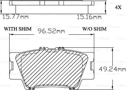 BOSCH F 03B 150 173 - Bremžu uzliku kompl., Disku bremzes www.autospares.lv