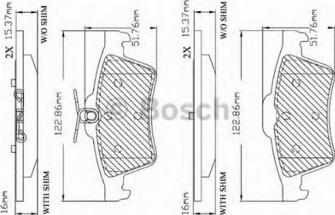 BOSCH F 03B 150 360 - Тормозные колодки, дисковые, комплект www.autospares.lv