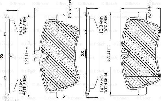 BOSCH F 03B 150 306 - Bremžu uzliku kompl., Disku bremzes autospares.lv