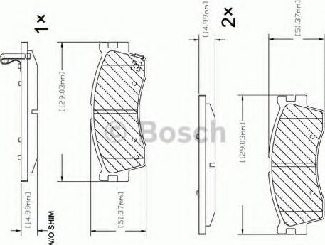 BOSCH F 03B 150 310 - Тормозные колодки, дисковые, комплект www.autospares.lv