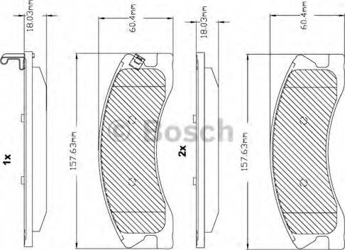 BOSCH F 03B 150 322 - Bremžu uzliku kompl., Disku bremzes www.autospares.lv