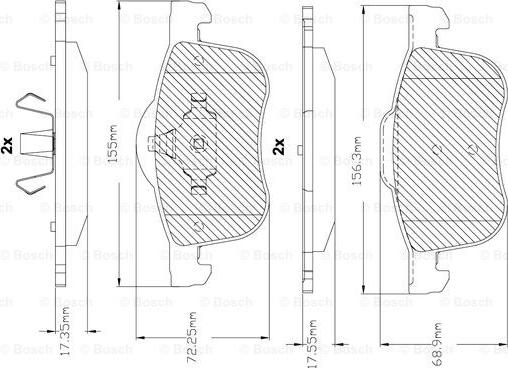 BOSCH F 03B 150 290 - Bremžu uzliku kompl., Disku bremzes www.autospares.lv