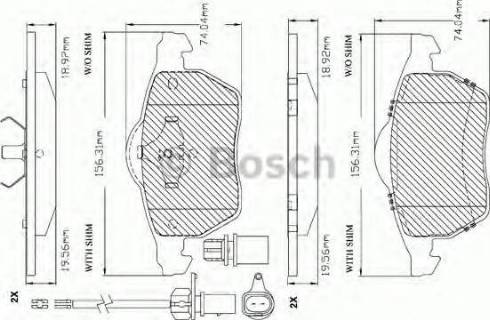 BOSCH F 03B 150 297 - Тормозные колодки, дисковые, комплект www.autospares.lv