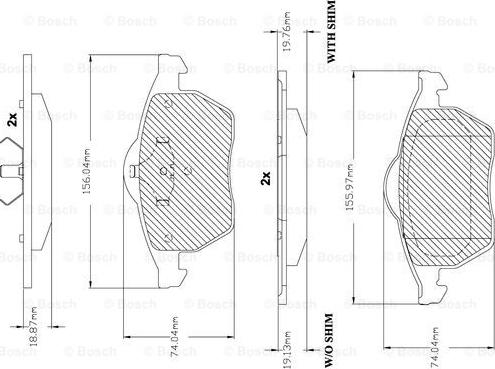 BOSCH F 03B 150 241 - Brake Pad Set, disc brake www.autospares.lv