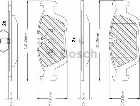 BOSCH F 03B 150 243 - Bremžu uzliku kompl., Disku bremzes www.autospares.lv