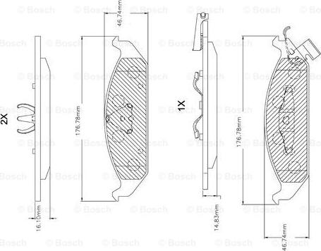 BOSCH F 03B 150 254 - Bremžu uzliku kompl., Disku bremzes www.autospares.lv