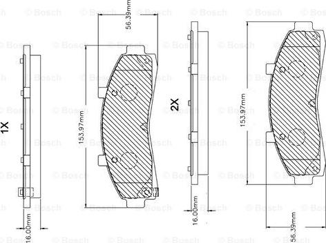 BOSCH F 03B 150 255 - Brake Pad Set, disc brake www.autospares.lv