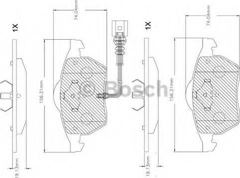 BOSCH F 03B 150 264 - Bremžu uzliku kompl., Disku bremzes www.autospares.lv