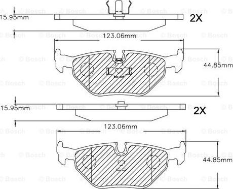 BOSCH F 03B 150 266 - Тормозные колодки, дисковые, комплект www.autospares.lv