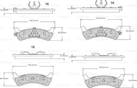 BOSCH F 03B 150 260 - Bremžu uzliku kompl., Disku bremzes www.autospares.lv