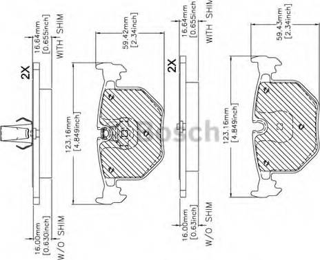 BOSCH F 03B 150 262 - Brake Pad Set, disc brake www.autospares.lv