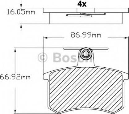 BOSCH F 03B 150 211 - Тормозные колодки, дисковые, комплект www.autospares.lv