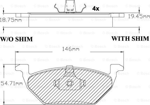 BOSCH F 03B 150 284 - Тормозные колодки, дисковые, комплект www.autospares.lv