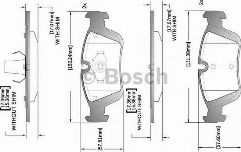 BOSCH F 03B 150 287 - Bremžu uzliku kompl., Disku bremzes autospares.lv