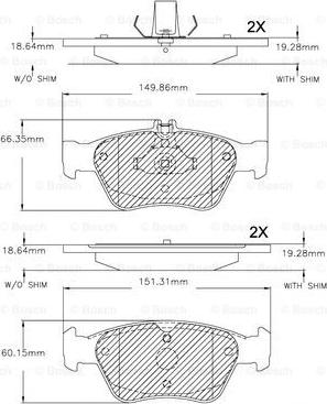 BOSCH F 03B 150 271 - Bremžu uzliku kompl., Disku bremzes www.autospares.lv