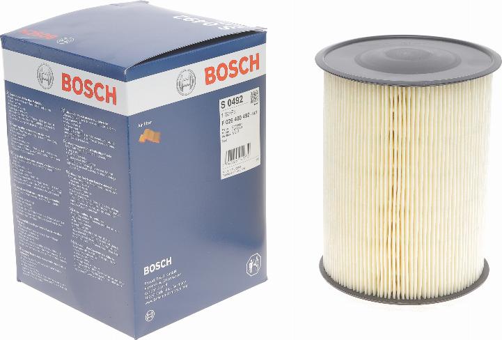 BOSCH F 026 400 492 - Воздушный фильтр, двигатель www.autospares.lv