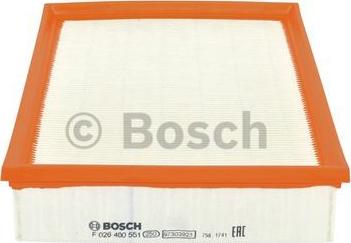 BOSCH F 026 400 551 - Gaisa filtrs www.autospares.lv