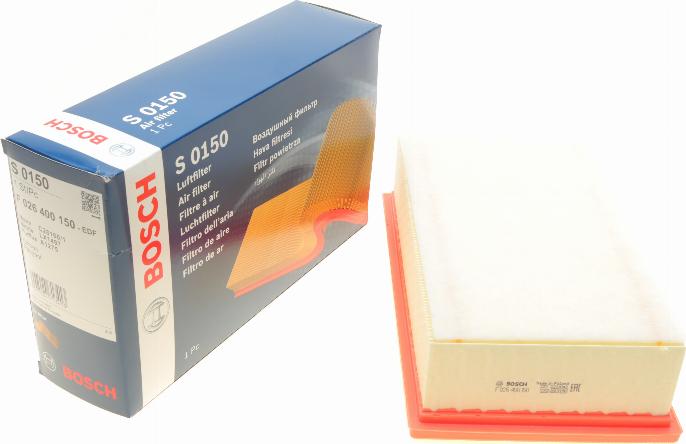 BOSCH F 026 400 150 - Gaisa filtrs www.autospares.lv