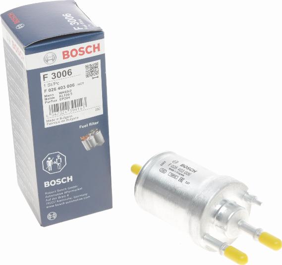 BOSCH F 026 403 006 - Degvielas filtrs www.autospares.lv