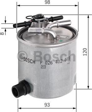 BOSCH F 026 402 019 - Degvielas filtrs www.autospares.lv