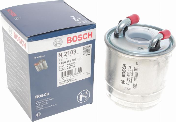 BOSCH F 026 402 103 - Degvielas filtrs www.autospares.lv