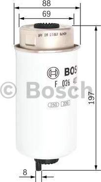 BOSCH F 026 402 122 - Degvielas filtrs www.autospares.lv