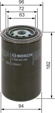 BOSCH F 026 402 790 - Degvielas filtrs www.autospares.lv