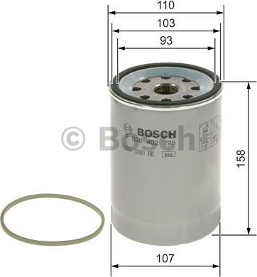 BOSCH F 026 402 798 - Degvielas filtrs www.autospares.lv