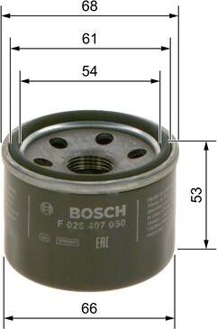 BOSCH F 026 407 050 - Eļļas filtrs www.autospares.lv