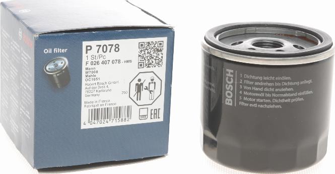 BOSCH F 026 407 078 - Oil Filter www.autospares.lv