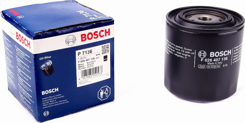 BOSCH F 026 407 136 - Eļļas filtrs www.autospares.lv