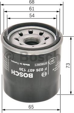 BOSCH F 026 407 130 - Eļļas filtrs www.autospares.lv