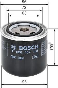 BOSCH F 026 407 138 - Eļļas filtrs www.autospares.lv