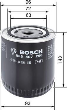 BOSCH F 026 407 256 - Eļļas filtrs www.autospares.lv