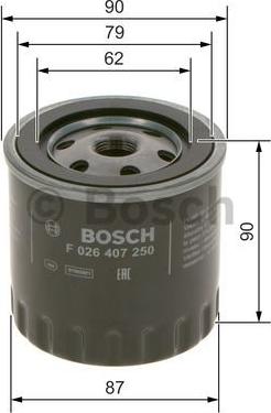 BOSCH F 026 407 250 - Eļļas filtrs autospares.lv