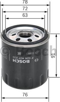 BOSCH F 026 407 233 - Eļļas filtrs www.autospares.lv