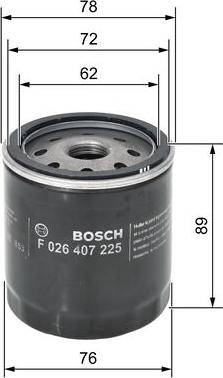 BOSCH F 026 407 225 - Eļļas filtrs www.autospares.lv