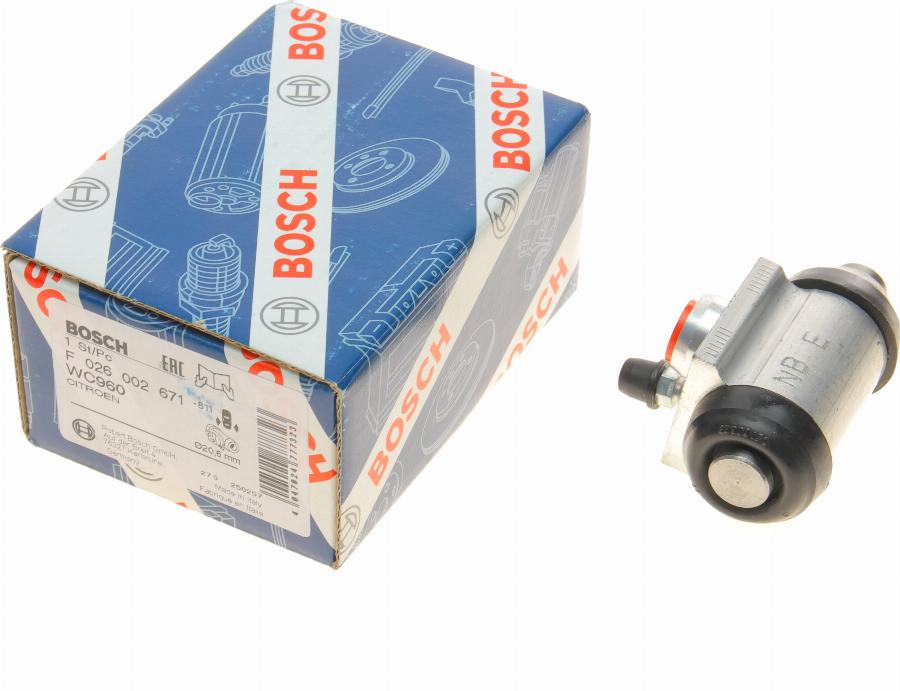 BOSCH F 026 002 671 - Riteņa bremžu cilindrs www.autospares.lv