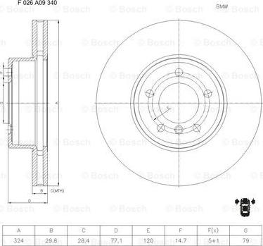 BOSCH F 026 A09 340 - Bremžu diski www.autospares.lv