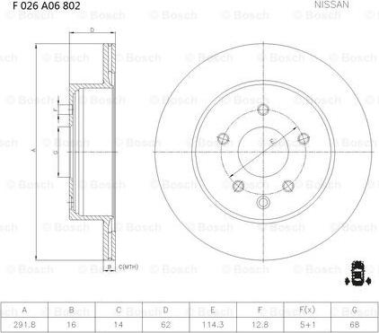 BOSCH F 026 A06 802 - Bremžu diski www.autospares.lv