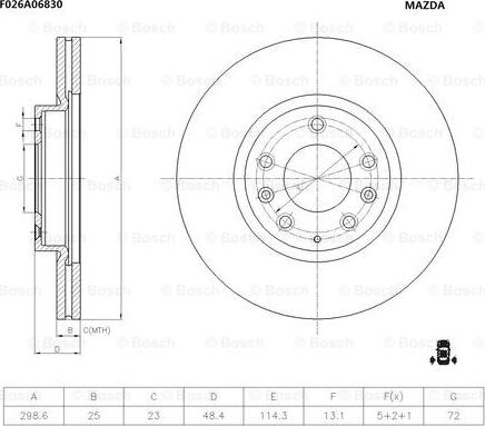 BOSCH F 026 A06 830 - Bremžu diski www.autospares.lv