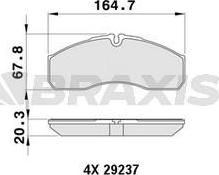 Braxis AA0493 - Bremžu uzliku kompl., Disku bremzes autospares.lv