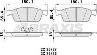 Braxis AA0444 - Bremžu uzliku kompl., Disku bremzes autospares.lv